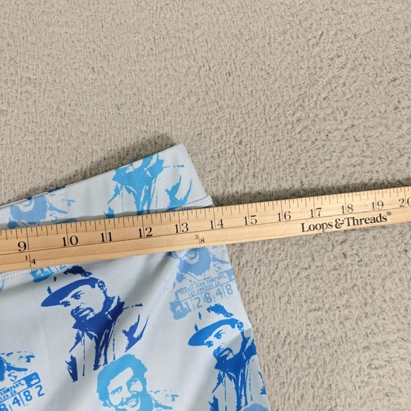 Asaali Jean Co Leggings Womens Small Blue White Mugshot Print Stretch Pants - Picture 7 of 10